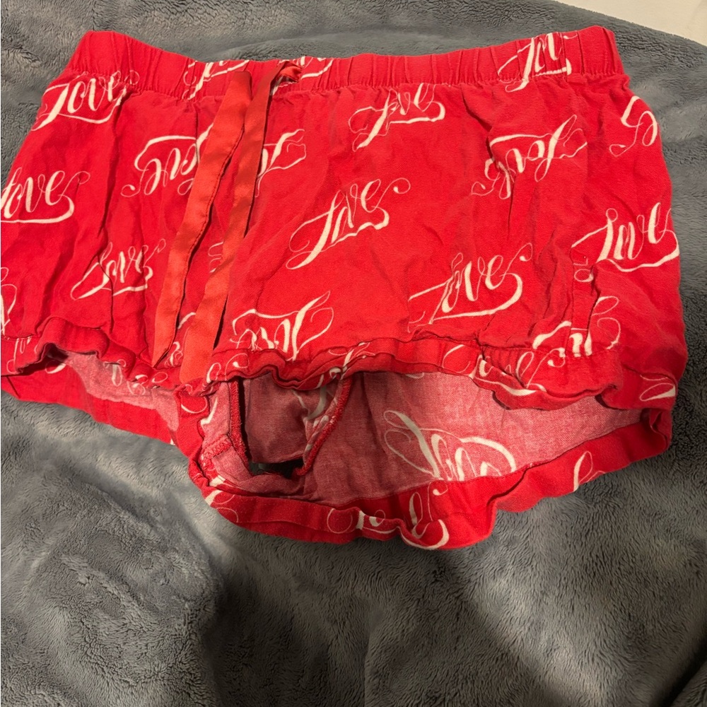 Victoria's Secret Red Love Print Shorts
